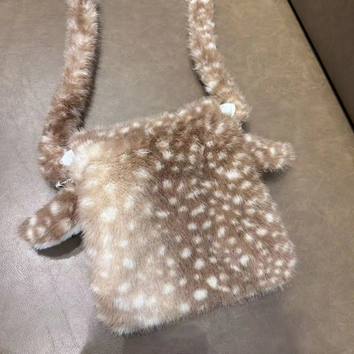 Ruffle-Trim Plush Crossbody Bag