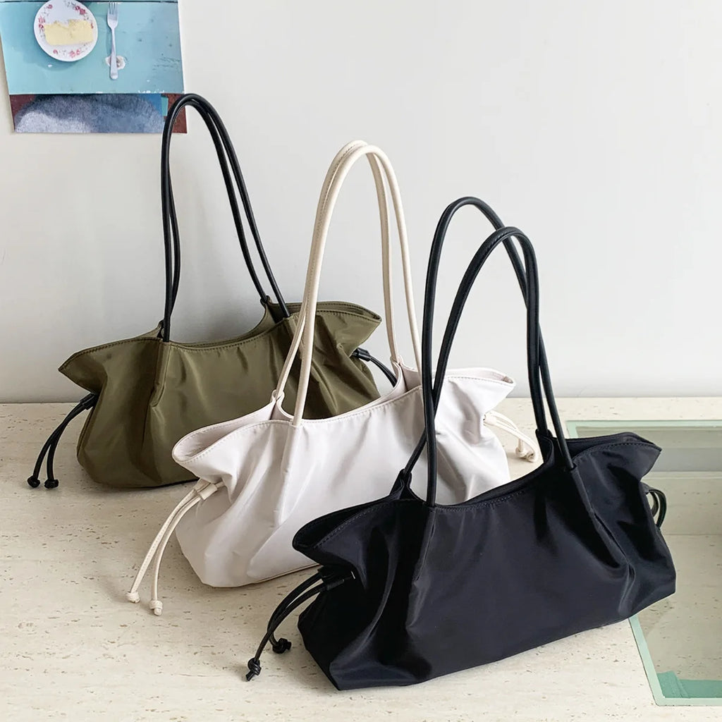 Drawstring Slouchy Shoulder Bag