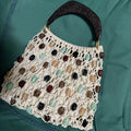 Beaded Openwork Top-Handle Bag