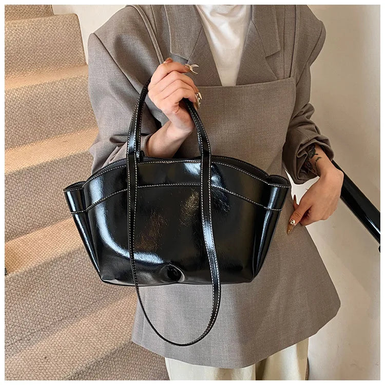 Winged Top-Handle Tote Bag