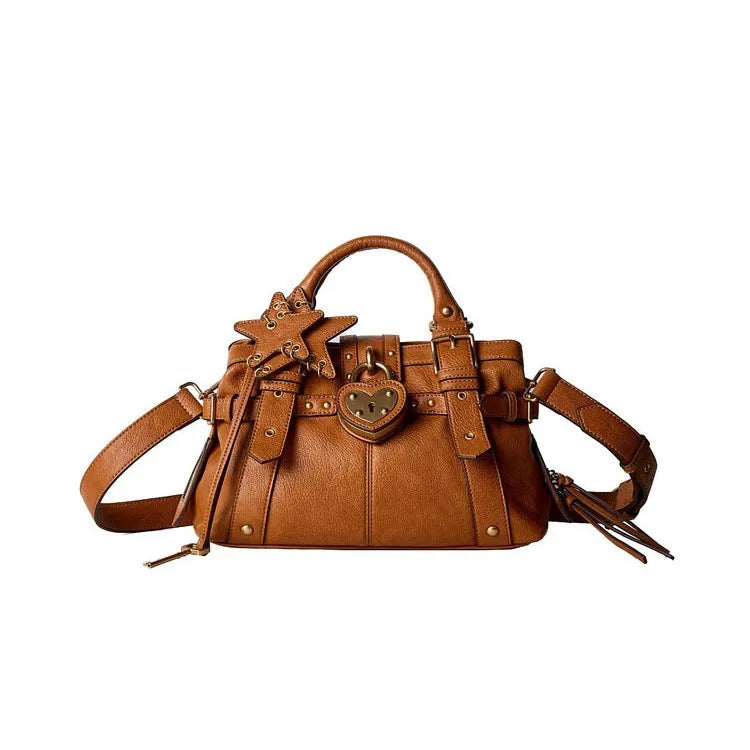 Studded Lock Top-Handle Bag