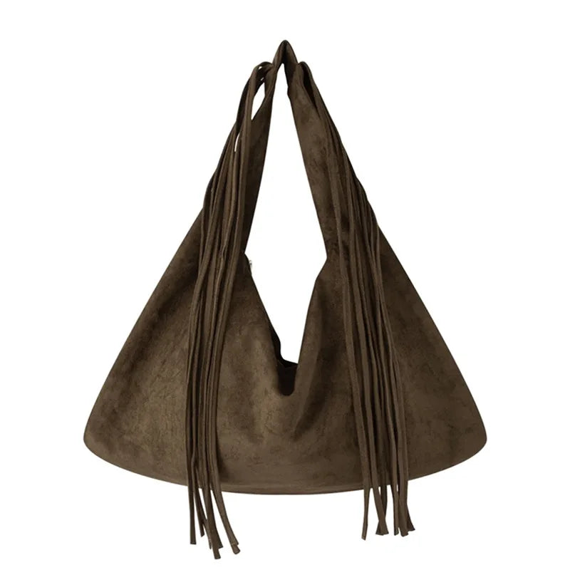 Fringed Slouchy Shoulder Bag