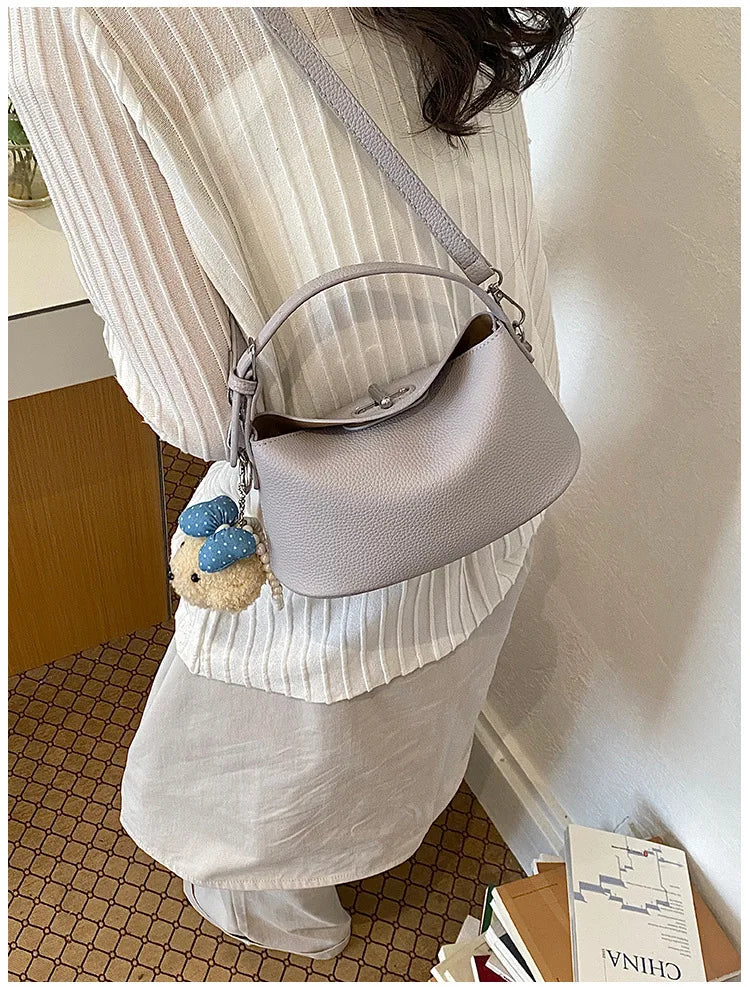 Curved Zip Shoulder Bag