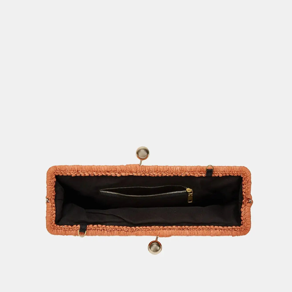 Woven Kiss-Lock Chain Bag