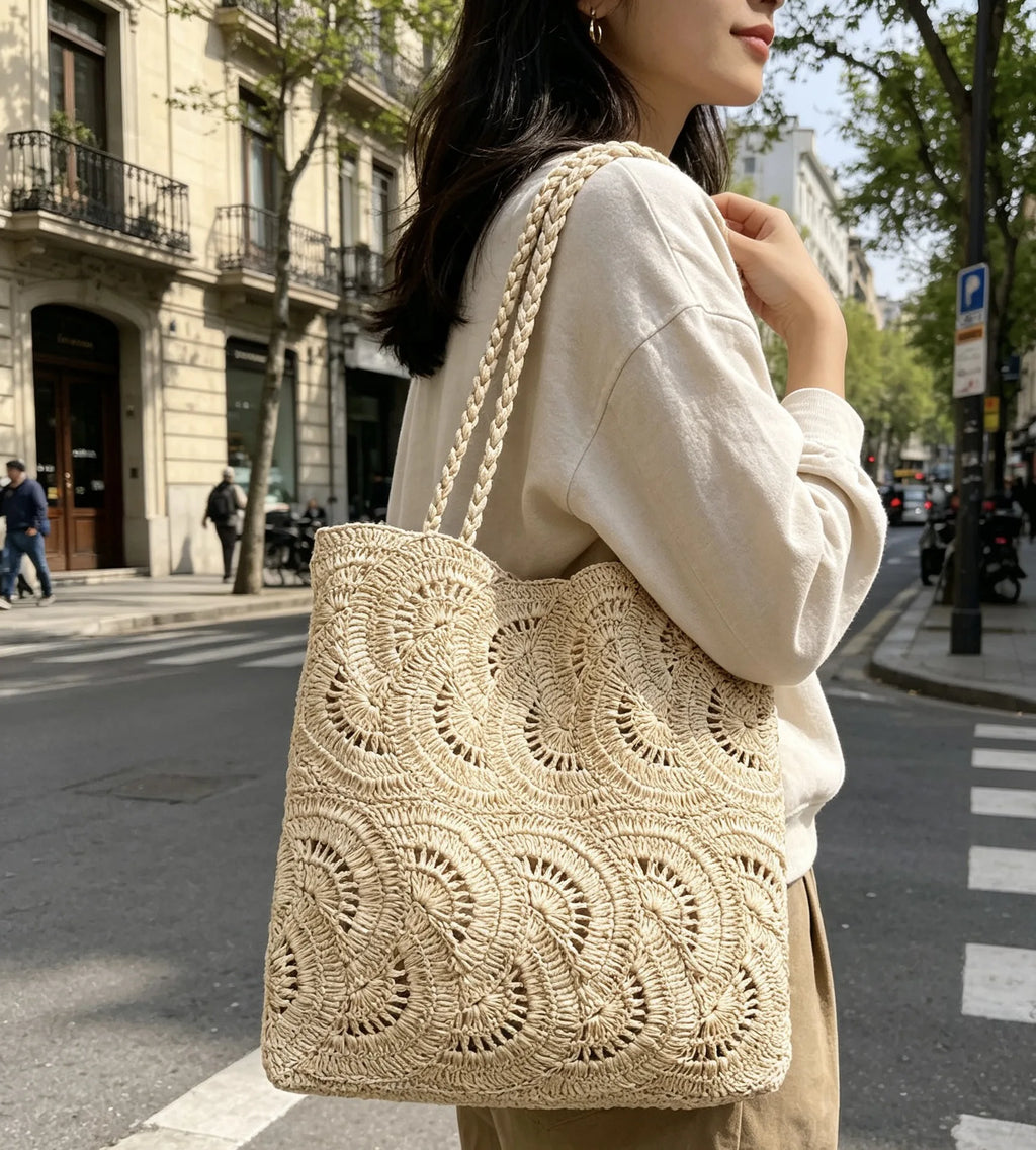 Spiral Woven Tote Bag