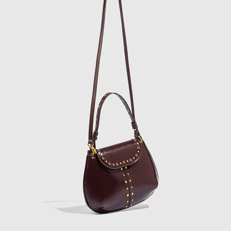 Studded Flap Shoulder Bag