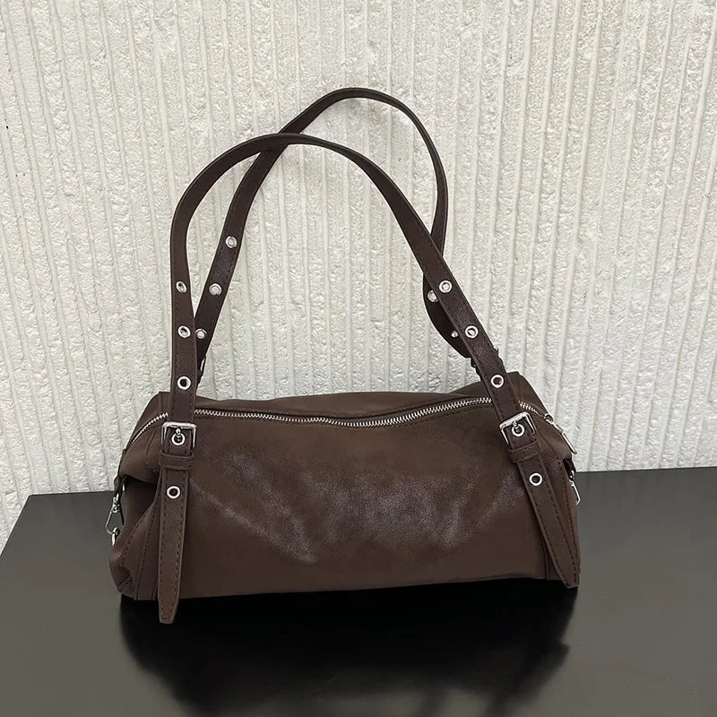 Grommet-Strap Shoulder Bag
