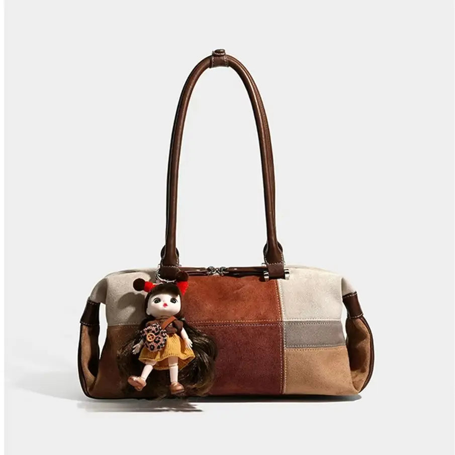 Patchwork Bowling Shoulder Bag