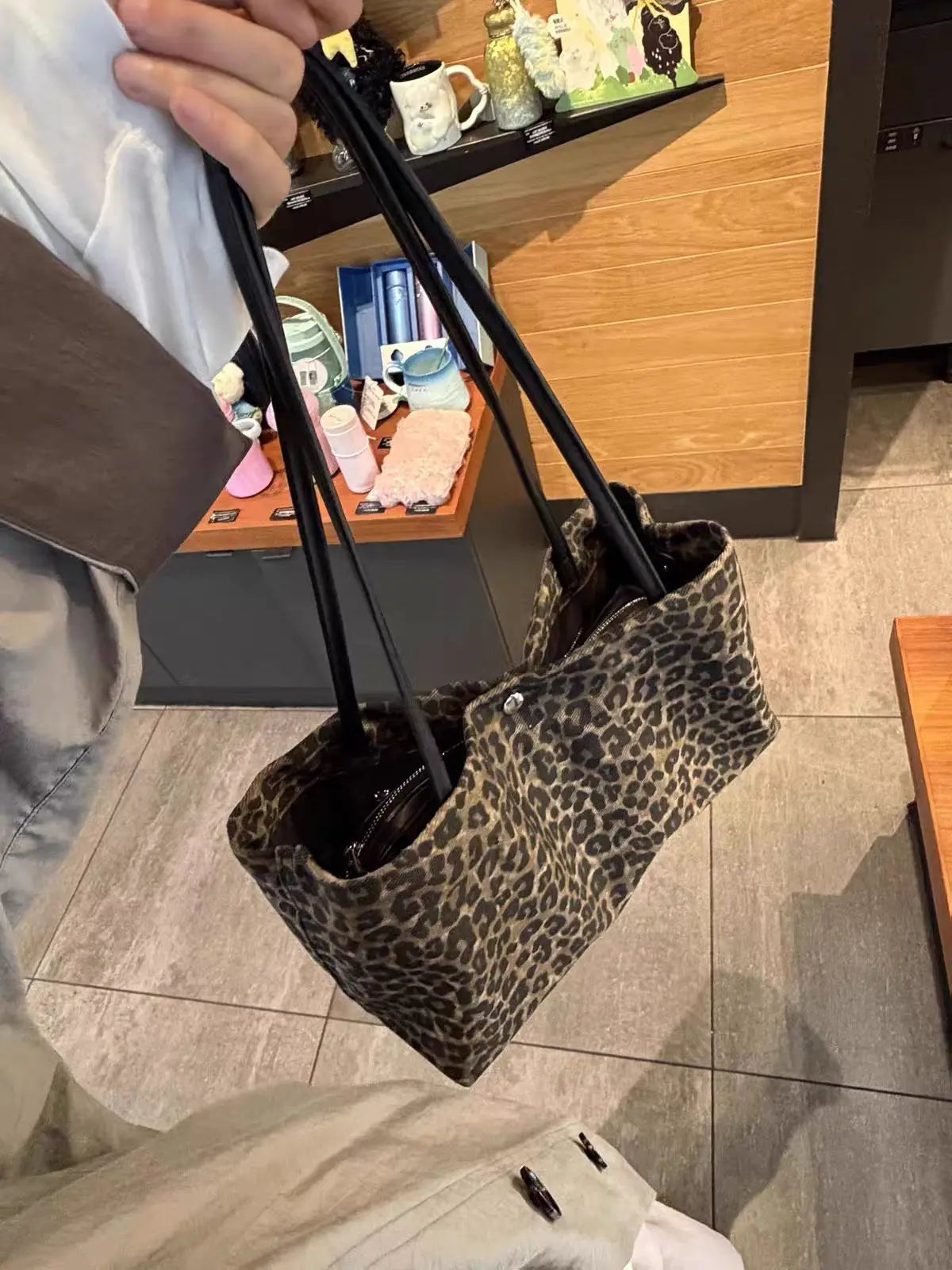 Leopard-Print Shoulder Tote