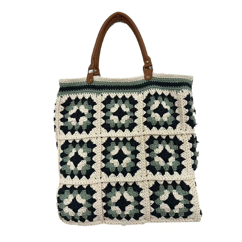 Geometric Woven Tote Bag