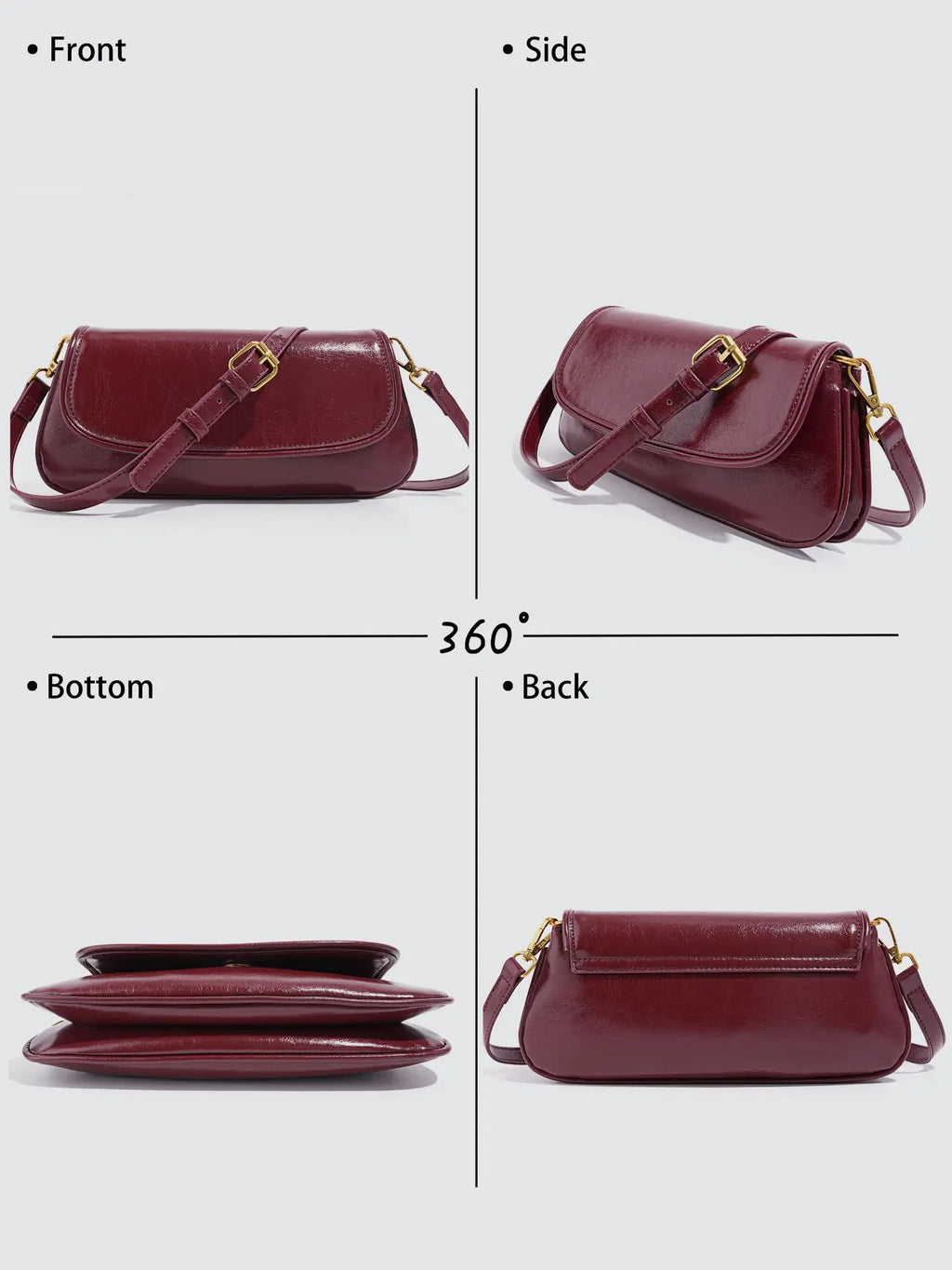 Glossy Flap Shoulder Bag