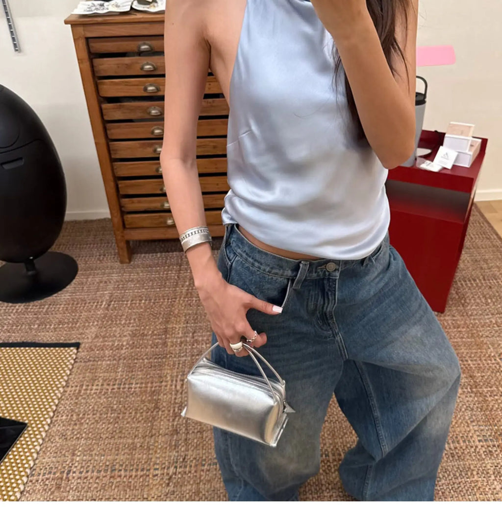 Rectangular Double-Handle Shoulder Bag