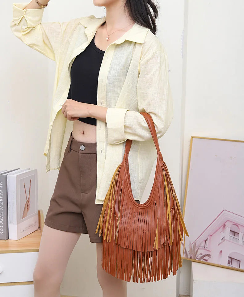 Long-Fringe Shoulder Bag