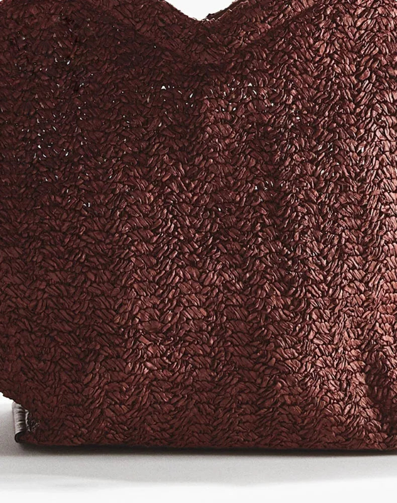 Woven Fan-Shaped Shoulder Bag