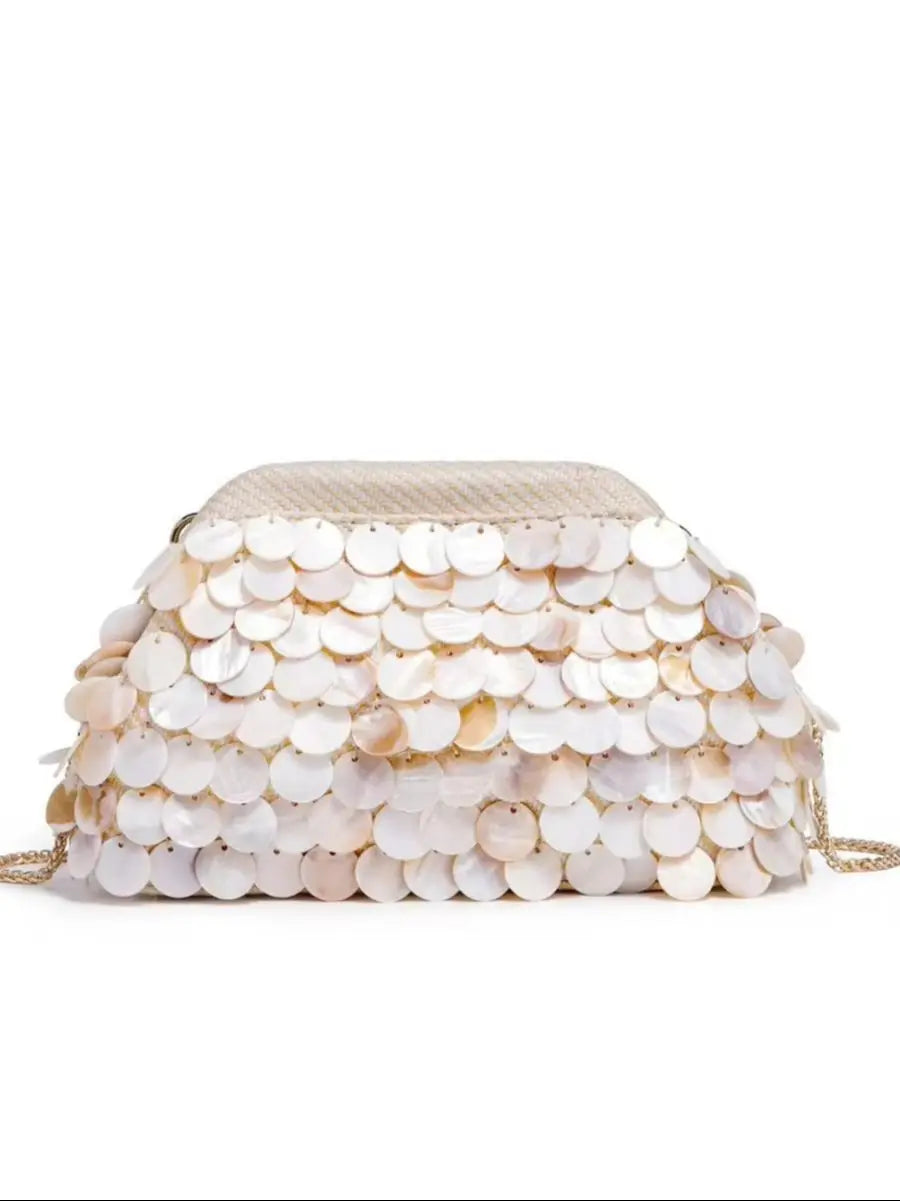 Disc-Embellished Dome Shoulder Bag