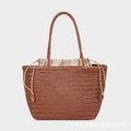 Drawstring Woven Tote Bag