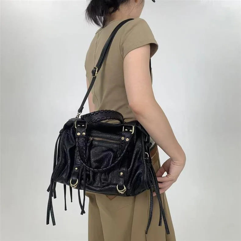 Fringed Pocket Shoulder Bag