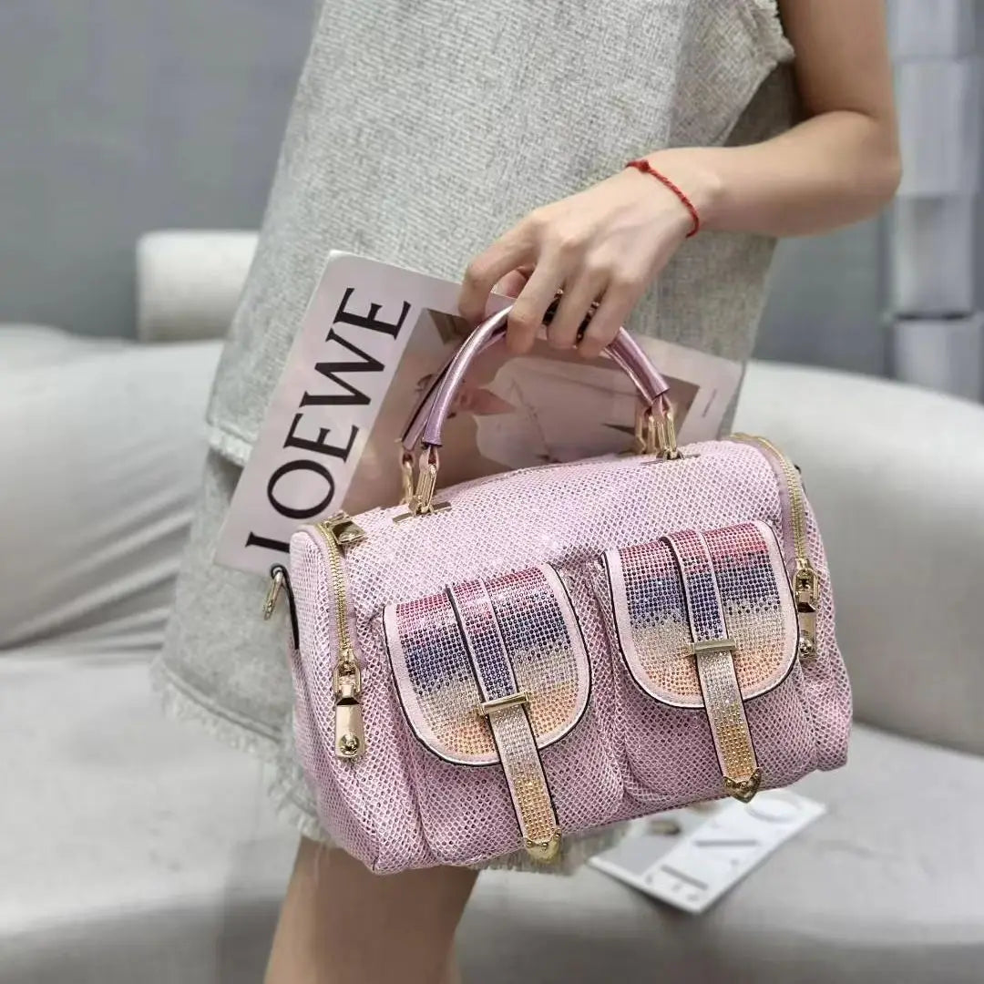 Sparkling Double-Pocket Bowling Bag