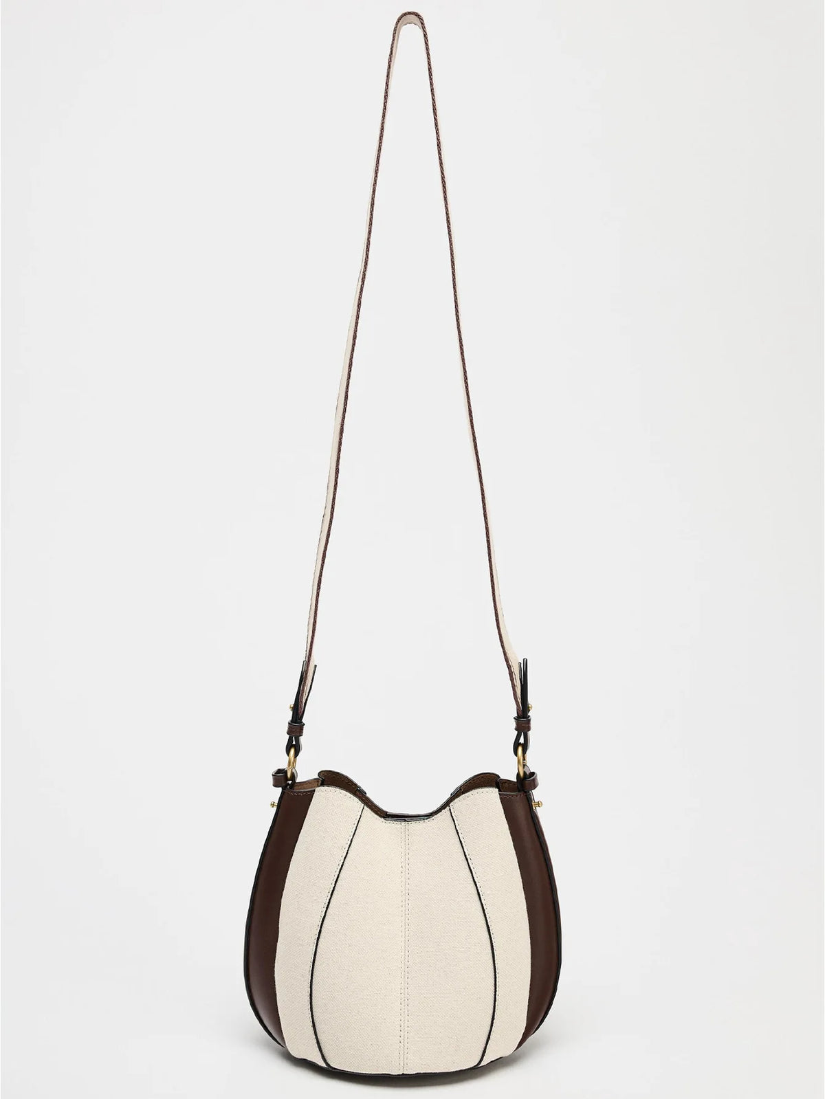 Contrast-Panel Bucket Bag