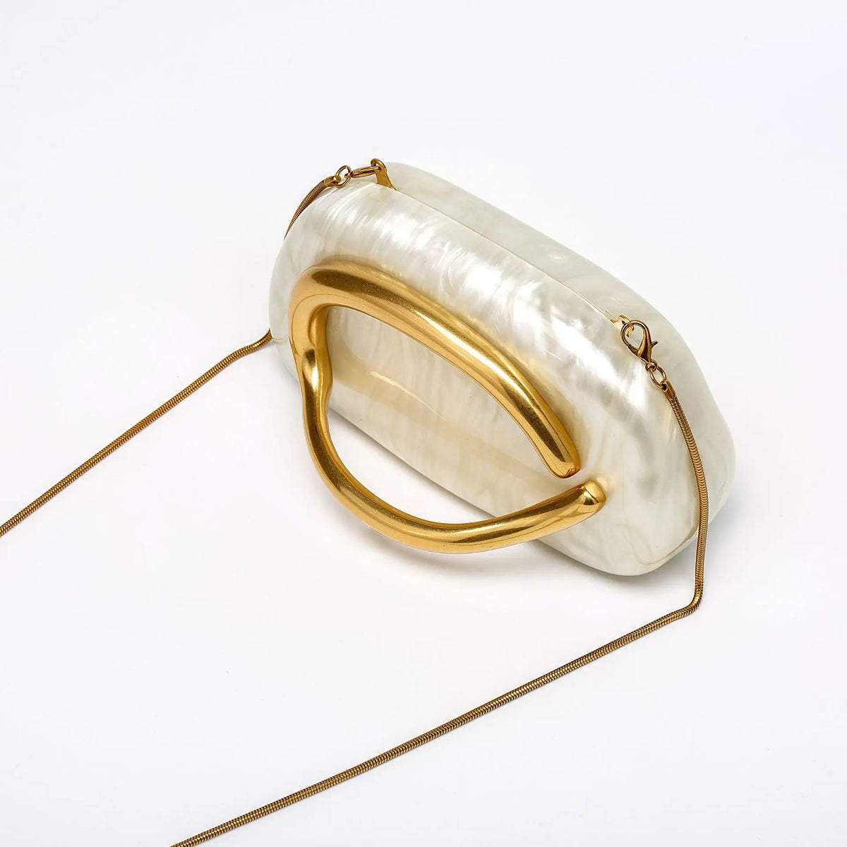 Oval-Accent Evening Clutch
