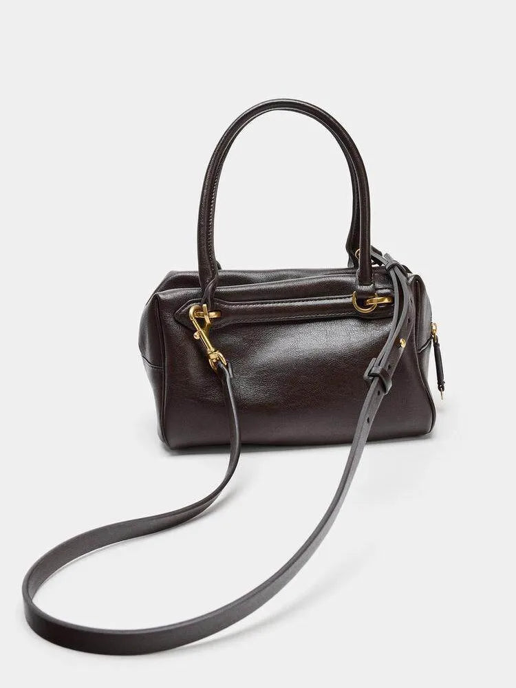 Structured Top-Handle Crossbody Bag