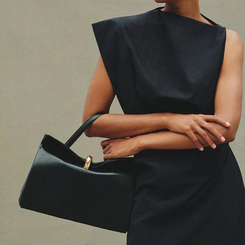 Clasp Top-Handle Bag