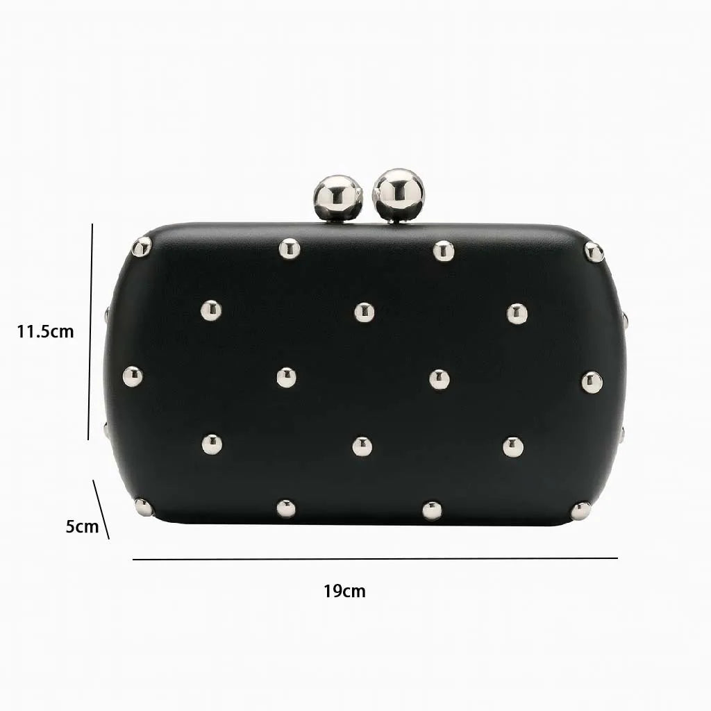 Studded Kiss-Lock Clutch Bag