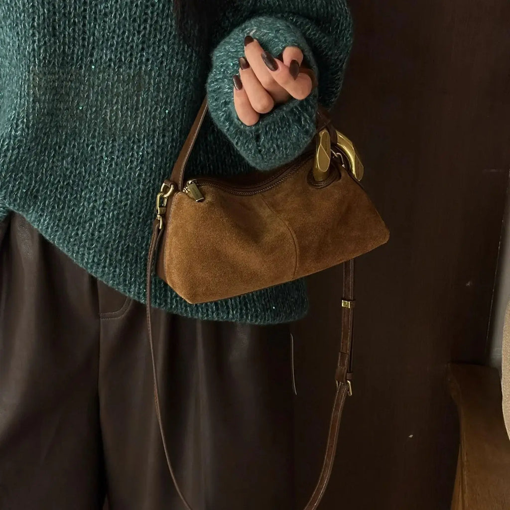 Ring-Handle Shoulder Bag