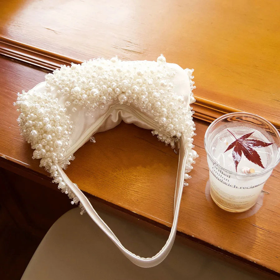 Beaded Crescent Shoulder Bag