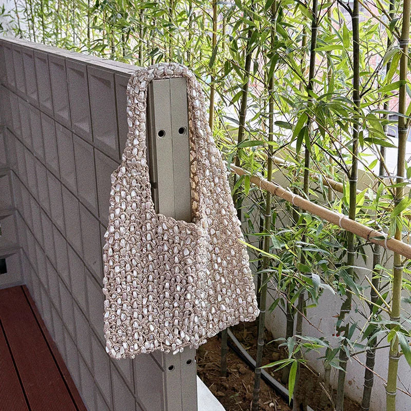 Beaded Hobo Shoulder Bag