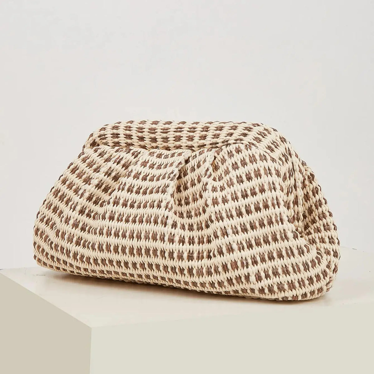 Openwork Woven Pouch Bag