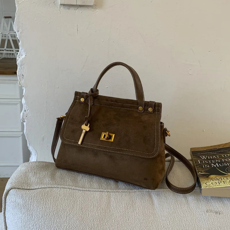Flap-Front Top-Handle Bag