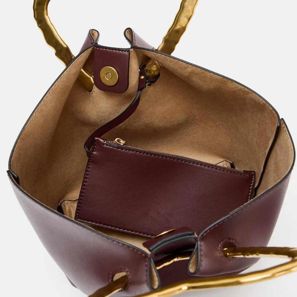 Sculpted-Handle Top-Handle Bag