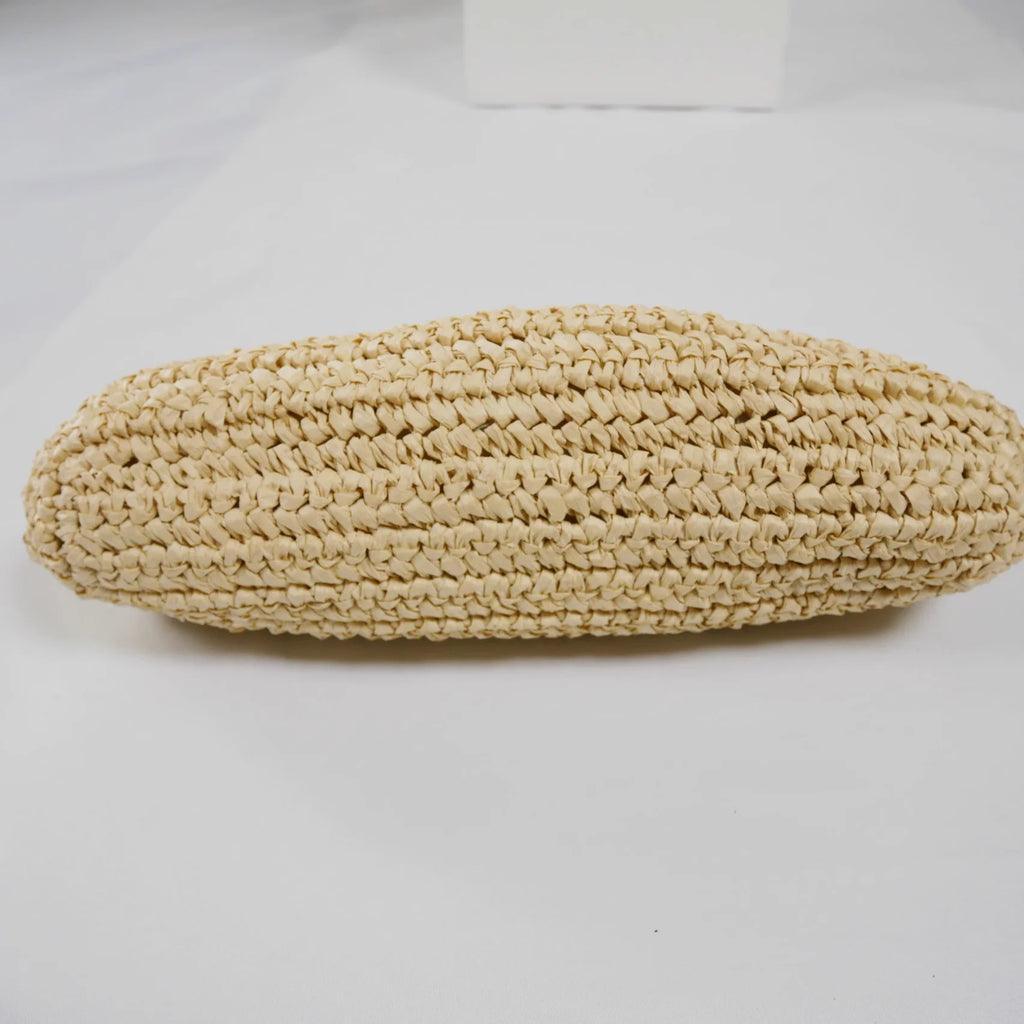 Woven Cutout-Handle Handbag
