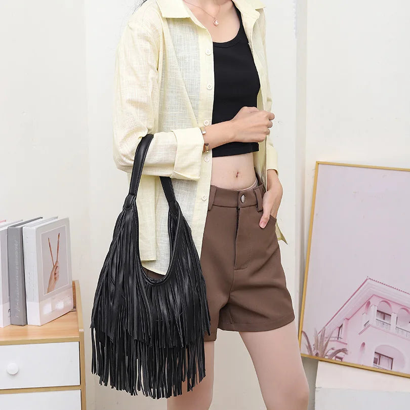 Long-Fringe Shoulder Bag