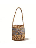 Openwork Woven Bucket Bag