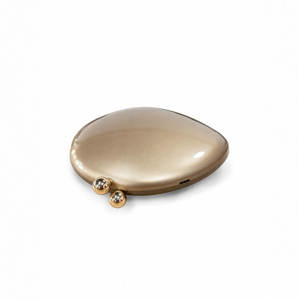 Glossy Rounded Kiss-Lock Clutch