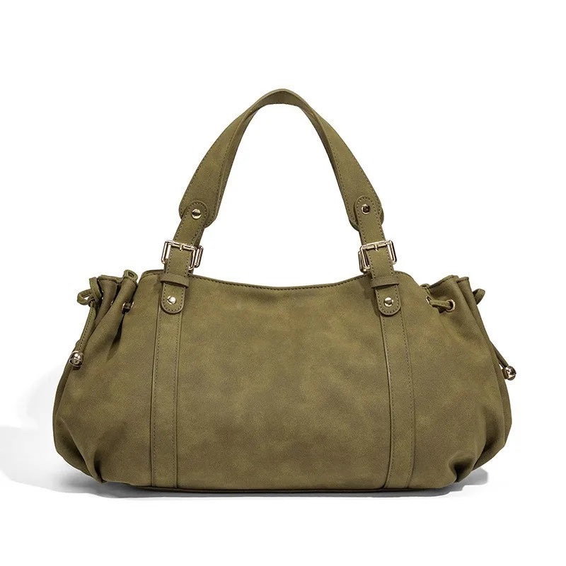 Gathered Buckle Shoulder Bag