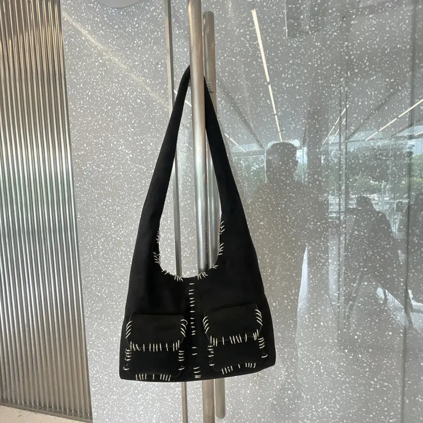 Studded Pocket Shoulder Tote