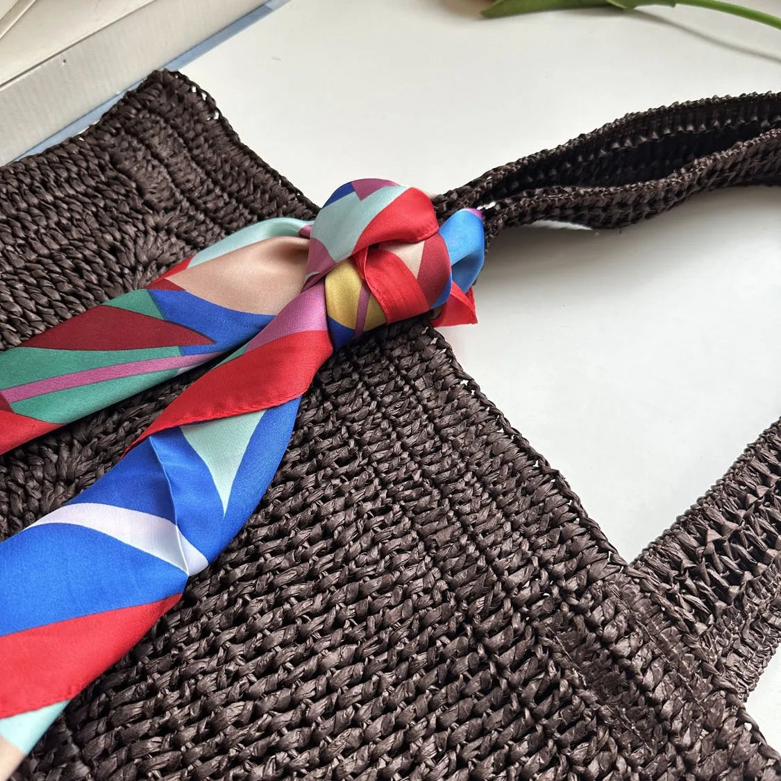 Woven Rectangular Tote Bag
