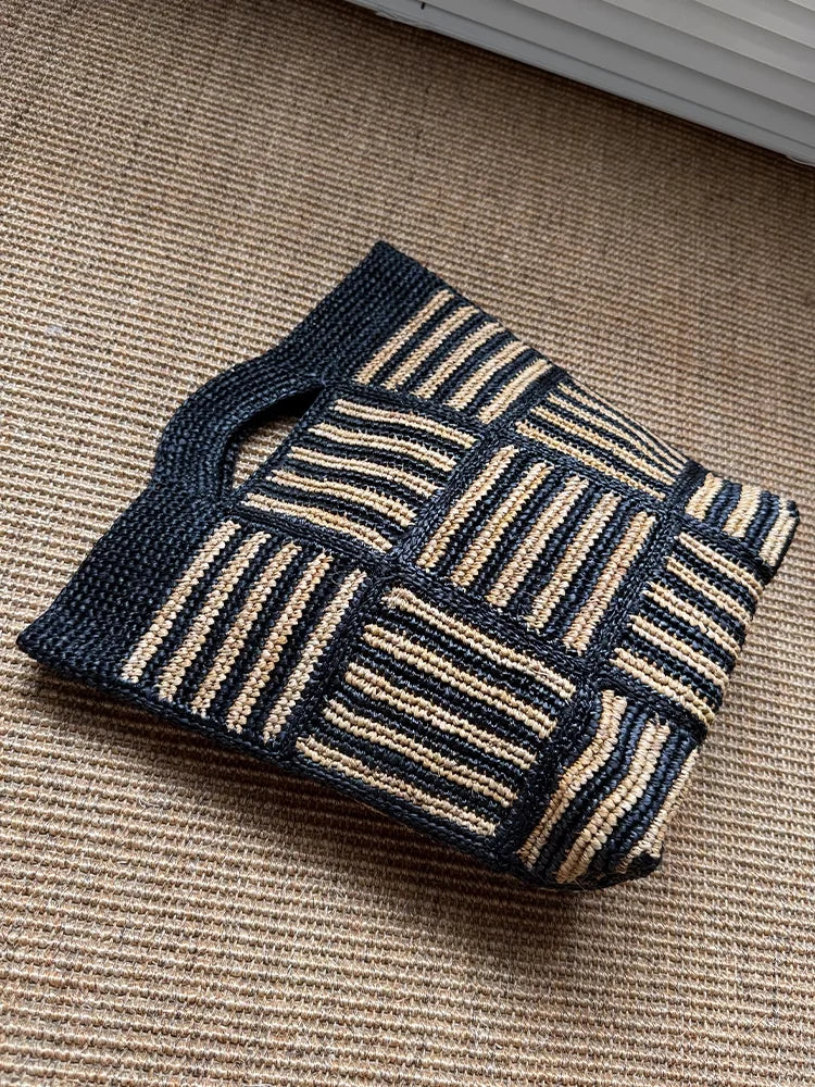 Geometric Woven Tote Bag