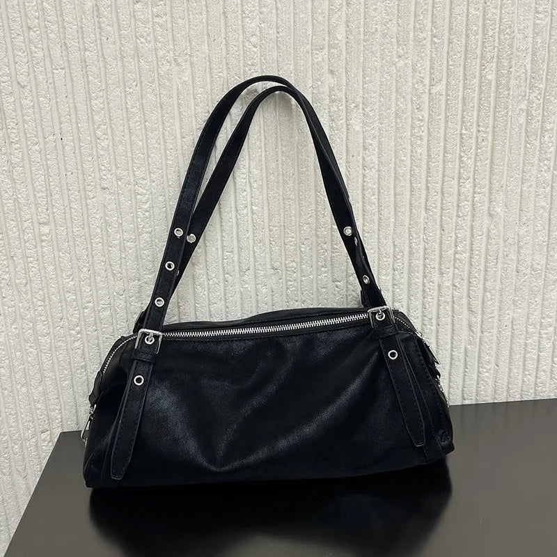 Grommet-Strap Shoulder Bag