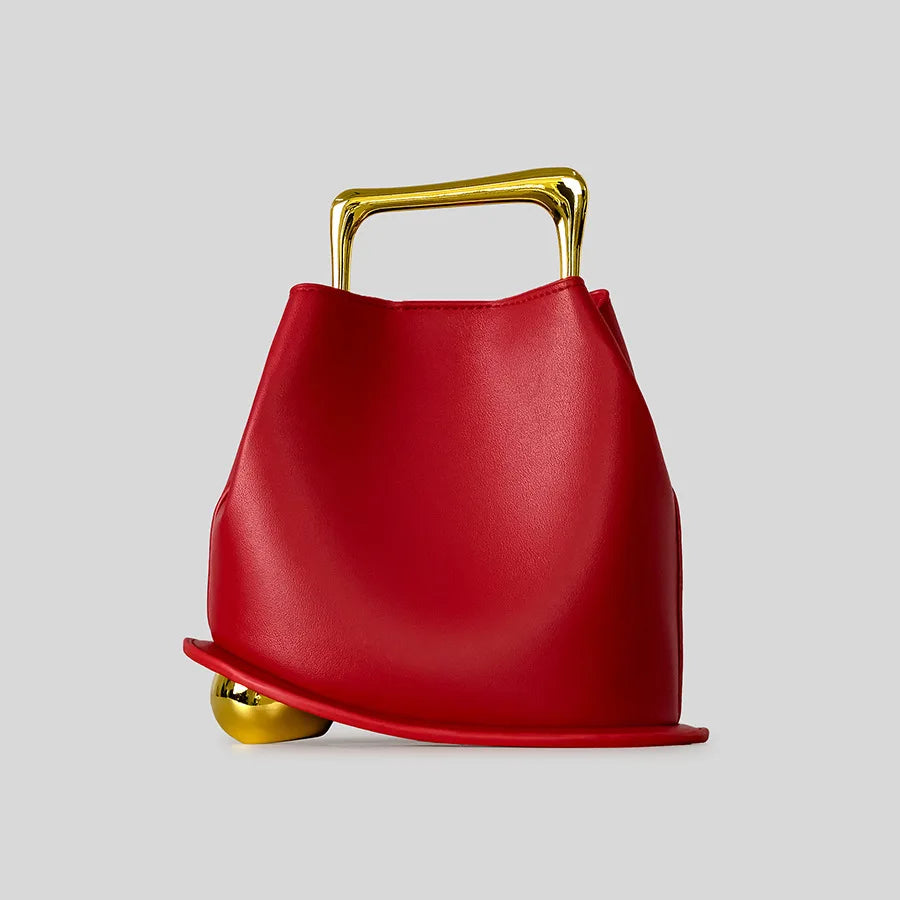 Rectangular-Handle Sculpted Handbag