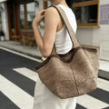 Openwork Woven Shoulder Tote