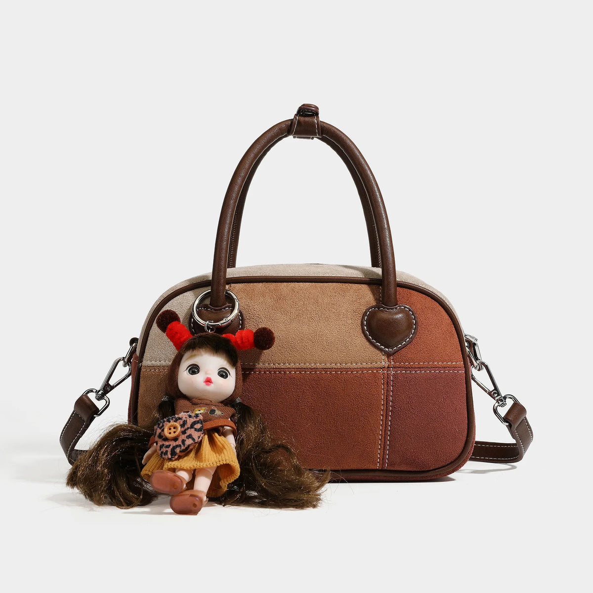Patchwork Bowling Shoulder Bag