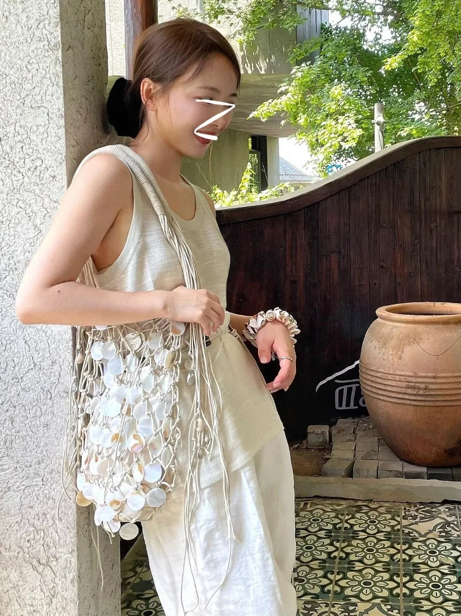 Disc Fringe Shoulder Tote