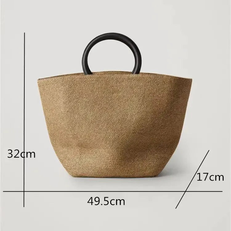 Woven Ring-Handle Tote Bag