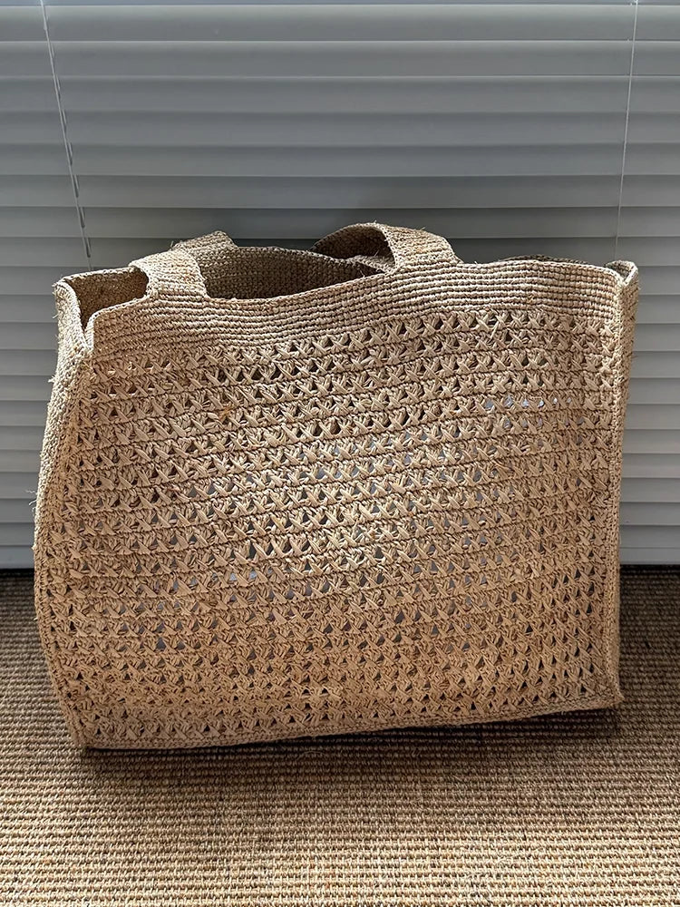 Woven Shoulder Tote Bag