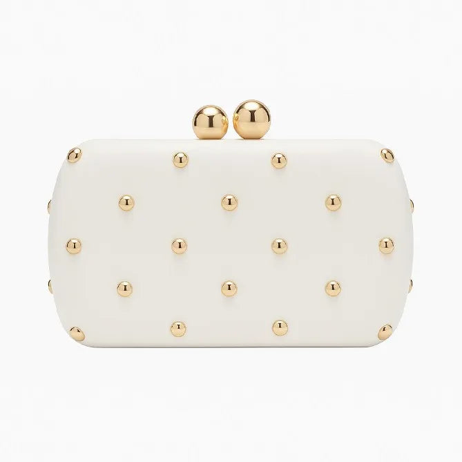 Studded Kiss-Lock Clutch Bag