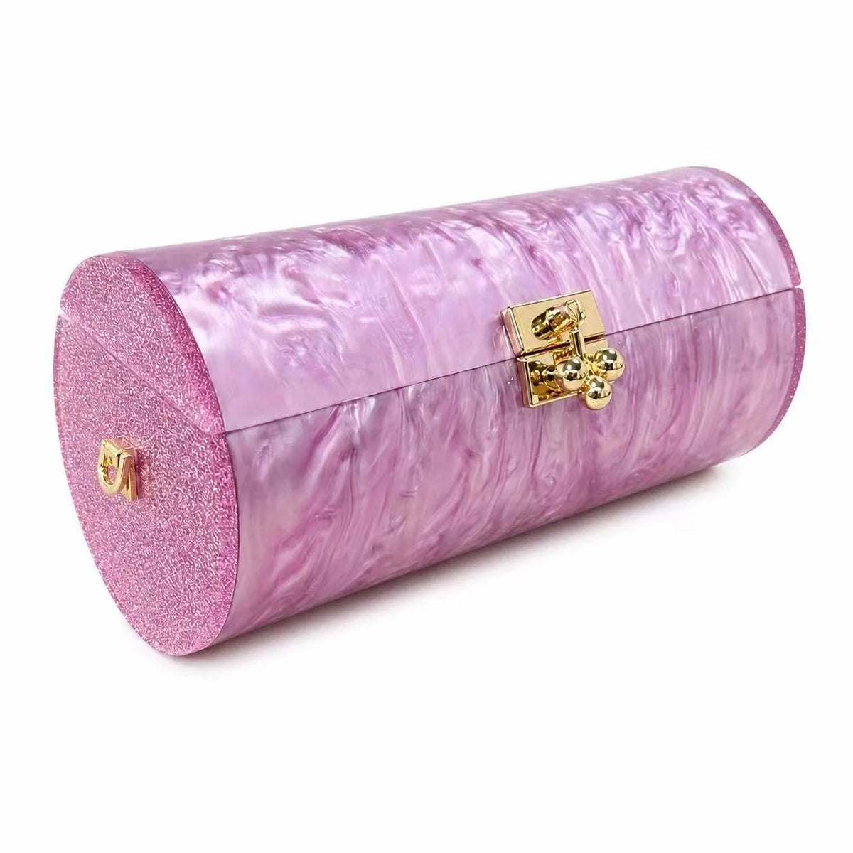Marbled Cylinder Clutch Bag
